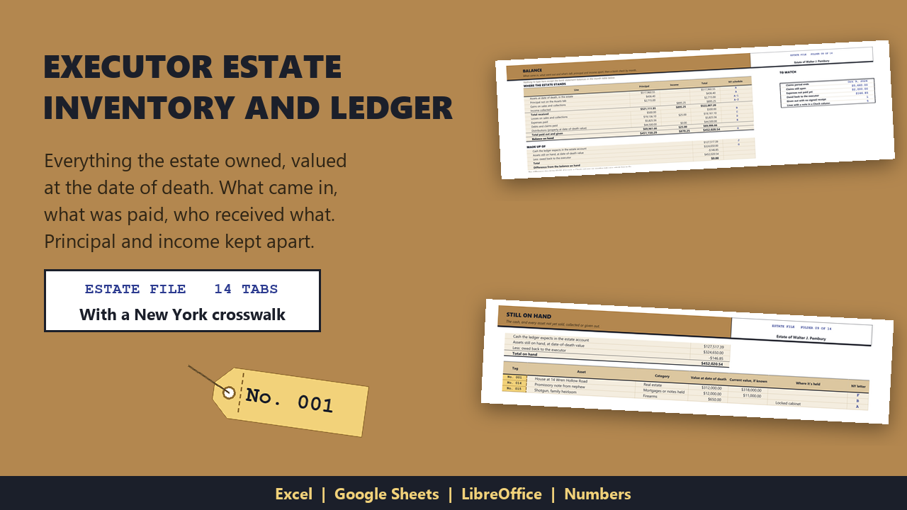 Executor Estate Inventory and Ledger cover