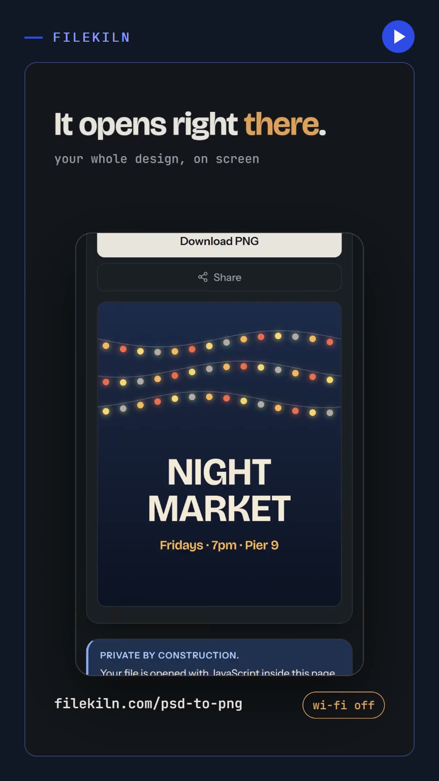 Thumbnail: FileKiln opening a Photoshop PSD file in the browser